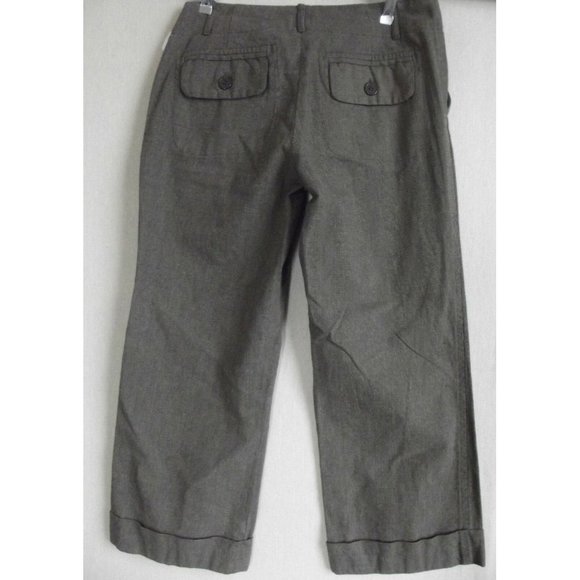 "JENNE MAAG BLACK/WHITE" 6 x 25.5" Brown Tweed Crop Pants cropped capri capris - Picture 7 of 9